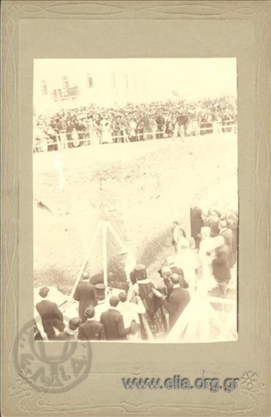 3. Κατάθεση θεμέλιου λίθου τού ναού τού Αγίου Ανδρέου Πατρών, 1900(περίπου).JPG