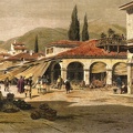 7. Παλιά γκραβούρα με το Μαρκάτο (τέρμα Ερμού) στην πλατεία Καποδίστρια