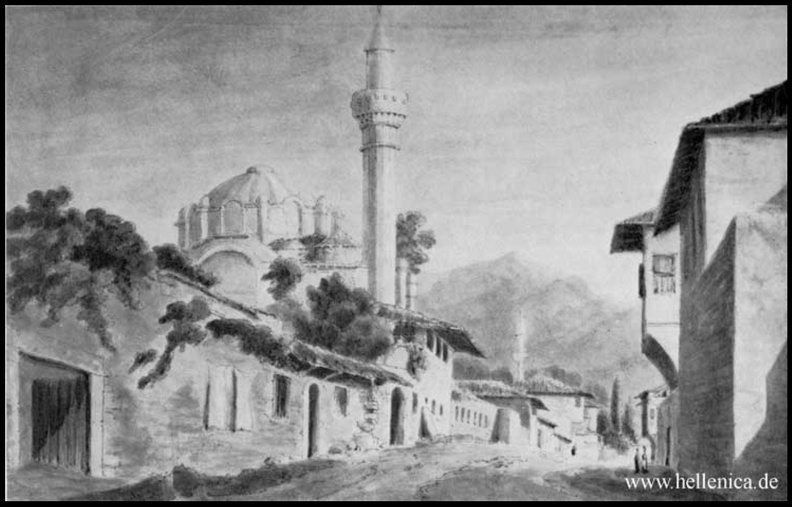 3. Ο Παντοκράτορας, στην Άνω Πόλη. Ο ιερός ναός με τον μιναρέ επί τουρκοκρατίας, 1817.jpg