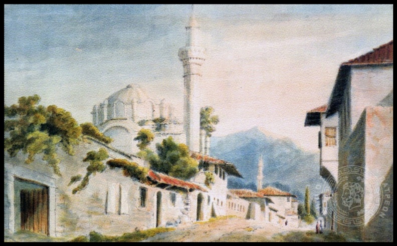 4. Ο ναός τού Παντοκράτορα όταν λειτουργούσε ακόμη σαν τζαμί, αρχές 19ου αι.jpg