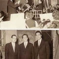 3. Στην φωτό ο μαέστρος τής συναυλίας Μιλτιάδης Κουτούγκος στη μέση, ανάμεσα στους δύο σολίστ τού βιολιού Ντίνο Κωνσταντινίδη και Μιχάλη Σέμση, 1954